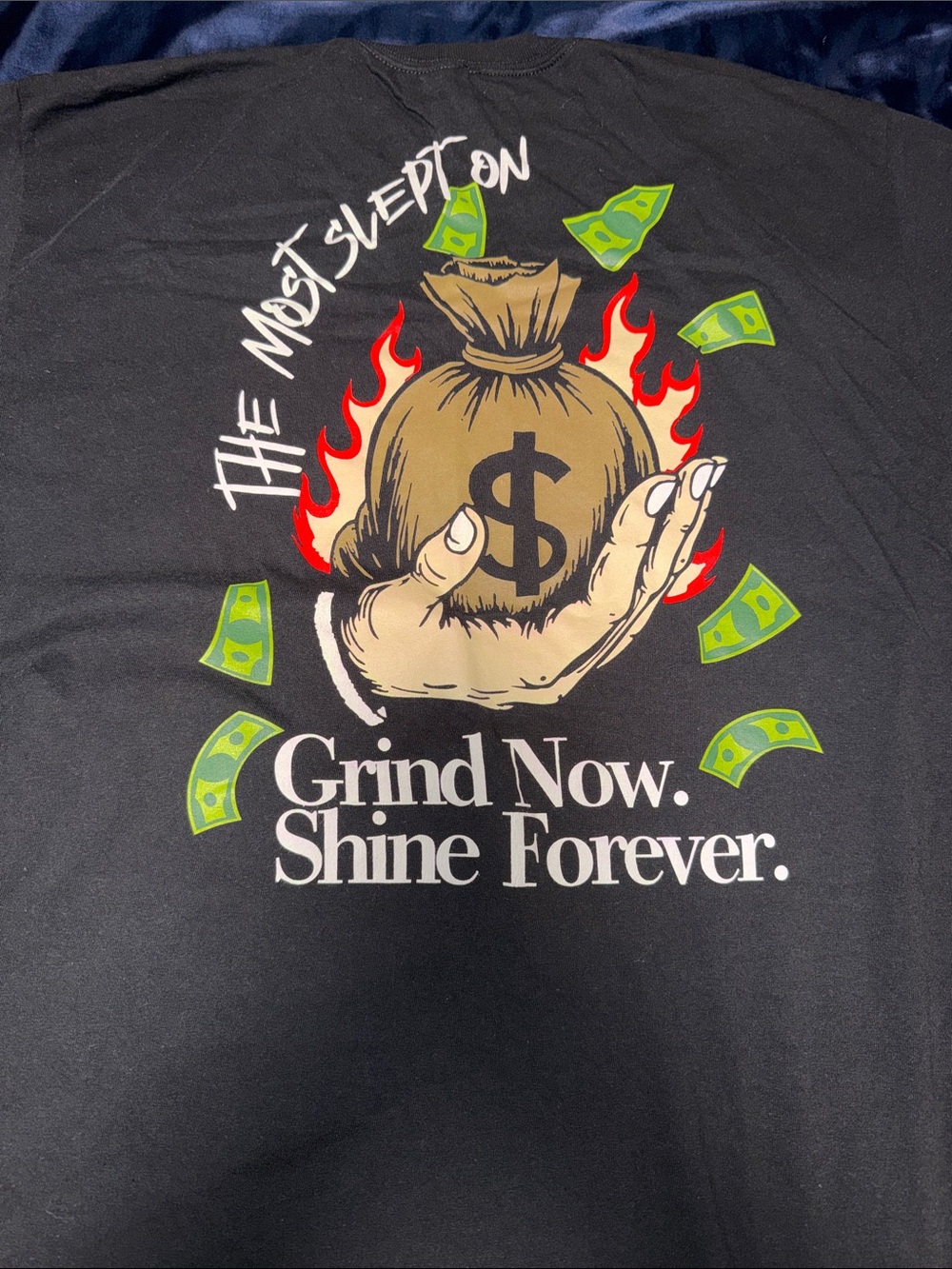 Grind Now Shine Forever Mens L Graphic Tee - Black